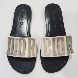 CHRISTIAN DIOR Logo Slide Sandals size 37